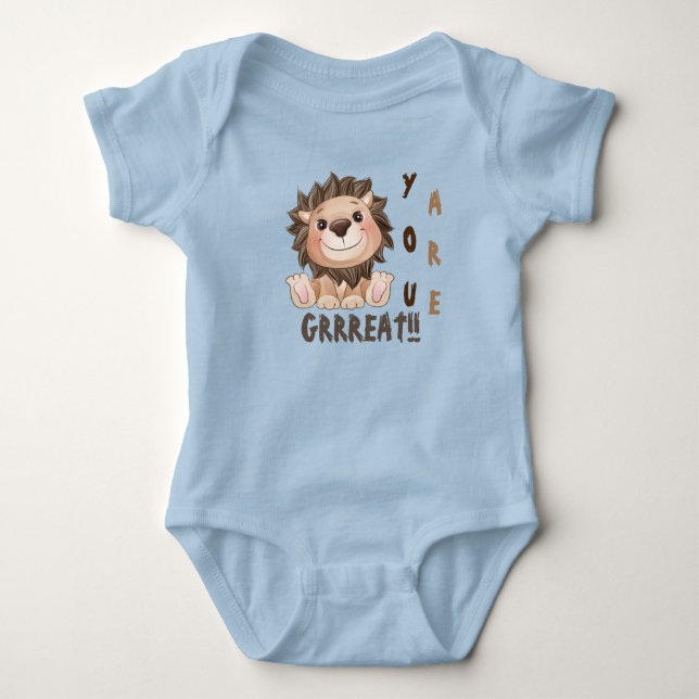 Body Vous êtes Grrreat Cute Lion Baby Bodysuit (Devant)