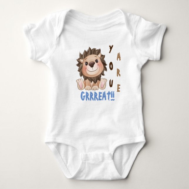 Body Vous êtes Grrreat Cute Lion Baby Bodysuit (Devant)