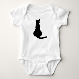 Body Vue arrière d'une silhouette de chat noir insubord