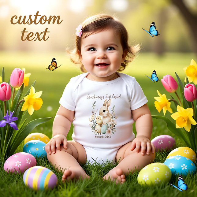 Body Watercolor Customizable 🐇Egg-citing Bunny Romper (Watercolor Customizable 🐇Egg-citing Bunny Romper)