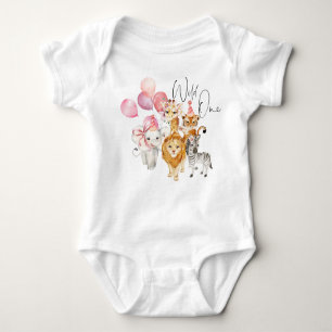 Body Watercolor Wild one Girl safari animaux