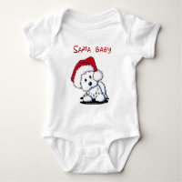 Westie Chien PÈRE NOËL Vêtements BÉBÉ (Lumières)