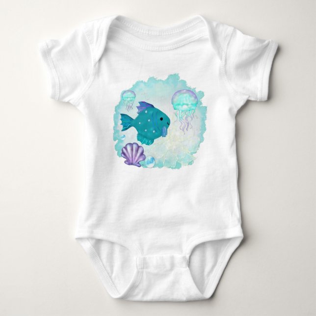 Body Whimsey Aquarium 2 Folk Art BABY BOY GIRL (Devant)