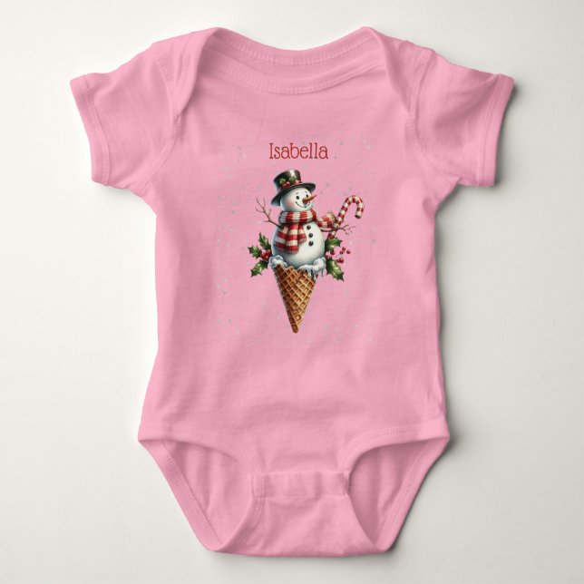 Body Whimsical Personalized Snowman with Candy Cane (Devant)