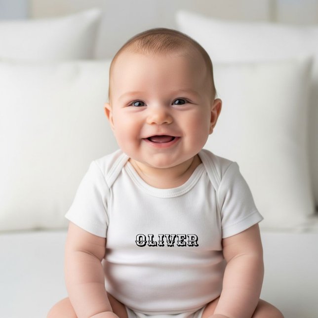 Body  White Cowboy Baby Romper - Personalized Newborn (Créateur téléchargé)