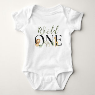 Body Wild One 1st Birthday Safari Animaux Baby Boy