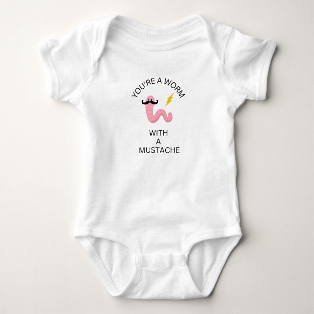 Body Worm Avec Mustache Funny Baby Bodysuit Vanderpump (Devant)