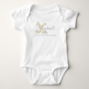 Body Xaviera nom signifiant X monogramme bébé filles ro