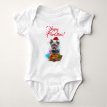 Yorkie Chien Mignon Personnalisable Noël Yappy