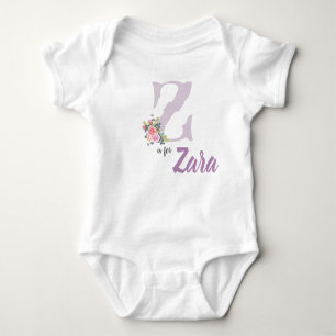 Body Zara Nom Révéler Floral Lettre Z Fleur Vintage