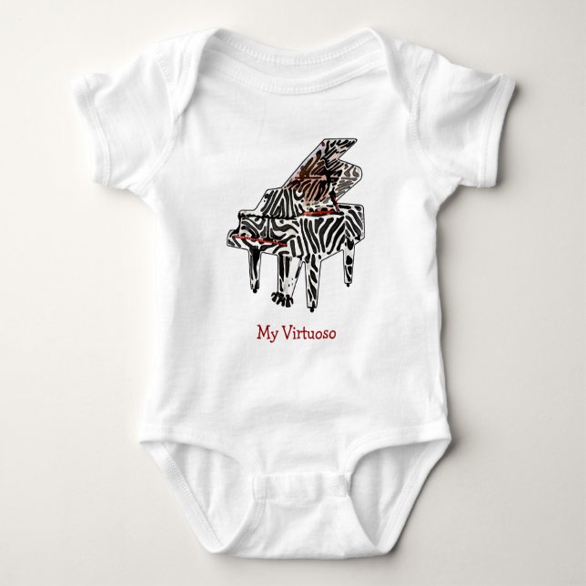 Body Zebra Grand Piano - Creeper bébé UNISEX (Devant)