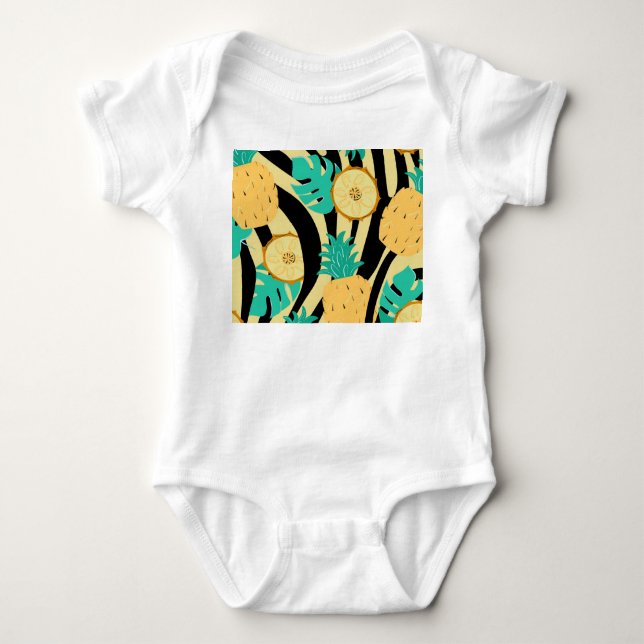 Body Zèbre, monstère, ananas : motif d'été. (Devant)