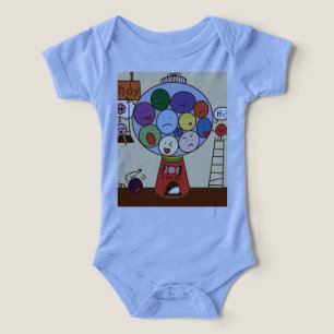 "Bodysuit Bébé Bleu avec ballons colorés Illustra