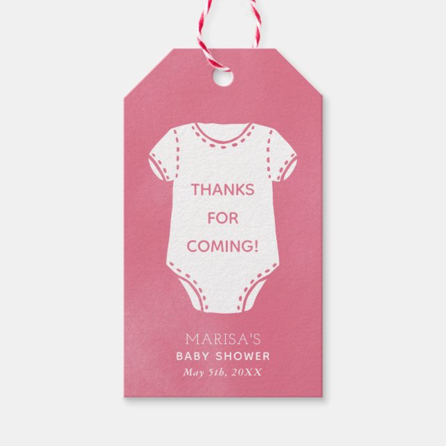 Bodysuit rose Baby shower Favoriser les étiquettes (Devant)