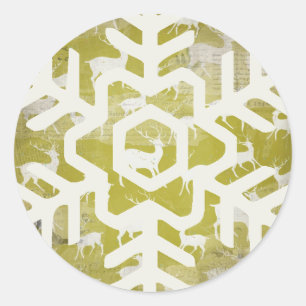 Boeuf blanc sur Sticker rond Fluge vert
