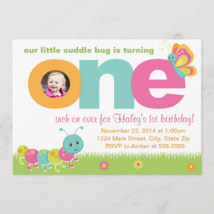Bogue de Cuddle 1er anniversaire Invitation 5x7 Ca