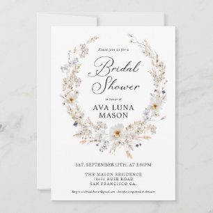 Bohème Automne Floral Bridal Showée Invitation