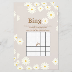 Bohème blanc marguerite Aquarelle Bingo Jeu