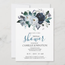 Bohème Bleu Douche nuptiale Invitation