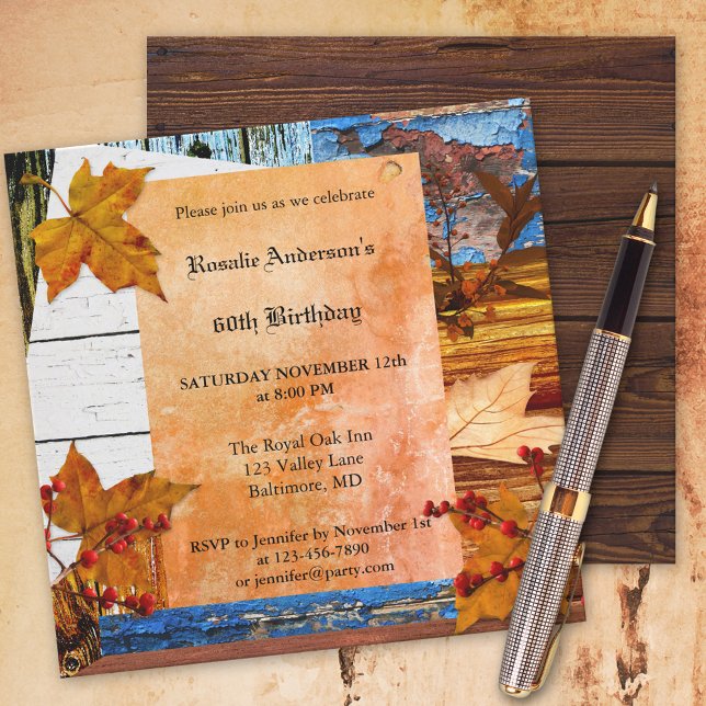 Bohème Chic Automne Anniversaire Fête Invitation (Créateur téléchargé)