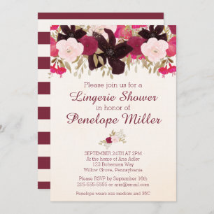 Bohème Floral Lingerie Douche Invitation