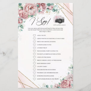 Bohème floral roux eucalyptus cadre or I Spy