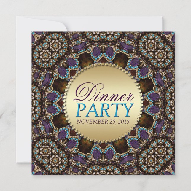 Bohème Mosaic Diner fêtes Invitations (Devant)