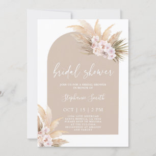 Bohême Pampas Grass nuptiale de douche Invitation