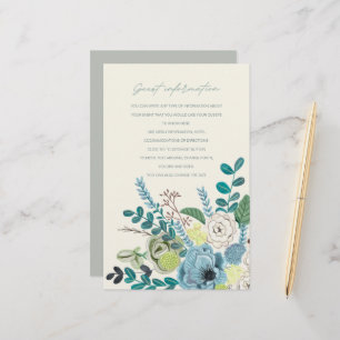 Bohème vert de mer chic Fleurs Informations client