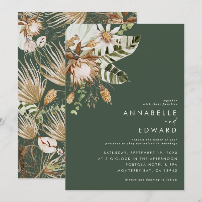 bohemian botanical modern elegant foliage (Devant / Derrière)