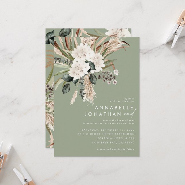 bohemian botanical modern elegant foliage (Devant/Arrière en situation)