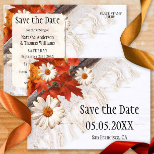Bohemian Chic Fall Enregistrer la date Carte posta
