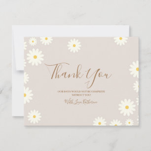 Bohemian Daisy Floral Baby shower Carte de remerci