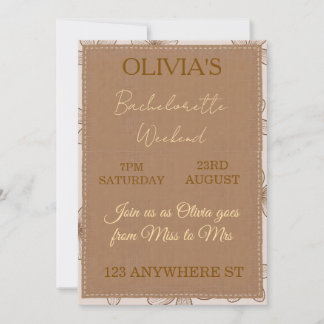 Bohemian Floral Bachelorette Party Invitation