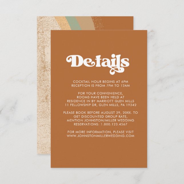 Bohemian Modern Earth Tones Détails Carte de boîti (Devant / Derrière)