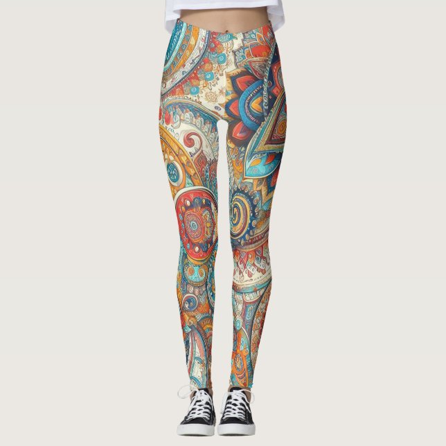 Bohemian Paisley no 10 Leggings (Devant)