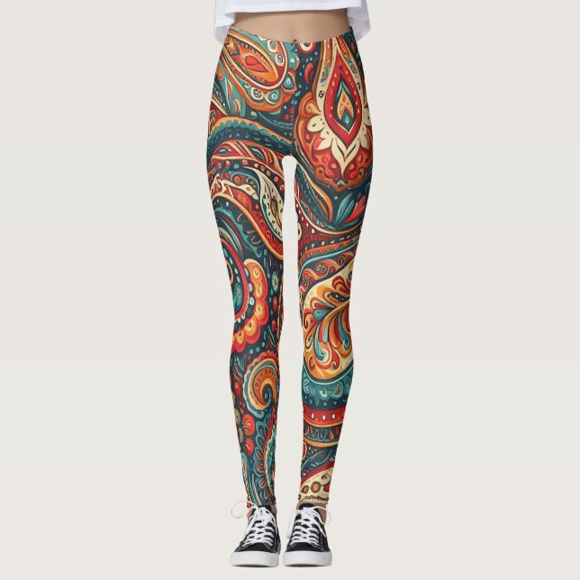 Bohemian Paisley no 5 Leggings (Devant)