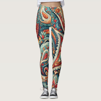 Bohemian Paisley no 8 Leggings