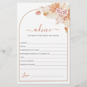 Bohemian Terracotta Advice for the Bride card