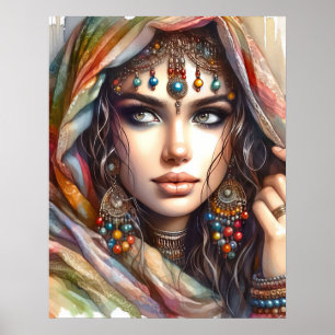 *~* Boho 4 A100 Poster Psychique Gitane Femme
