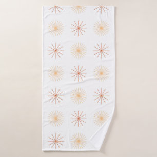 Boho abstract sun starburst peach orange white 