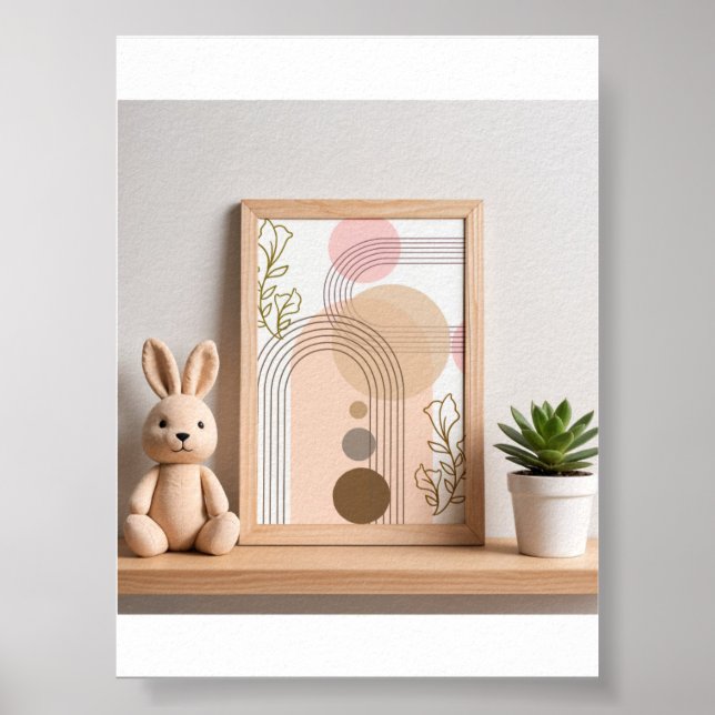 Boho Abstrait Arc-en-ciel et Art Mural Floral de N (Devant)