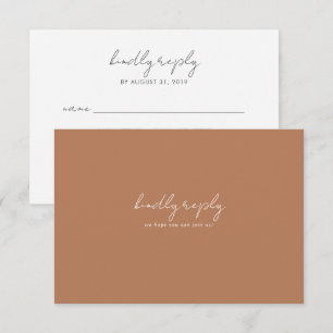 Boho Abstrait Caramel Mocha Mariage Carte RSVP