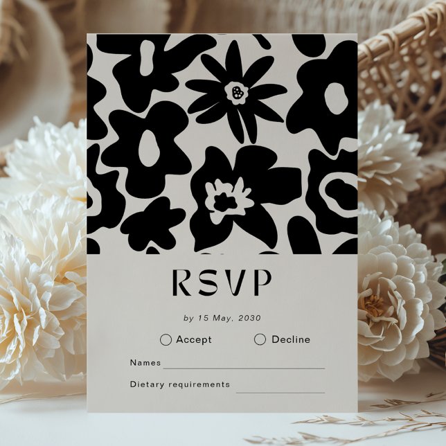 Boho Abstrait mariage floral RSVP (Créateur téléchargé)