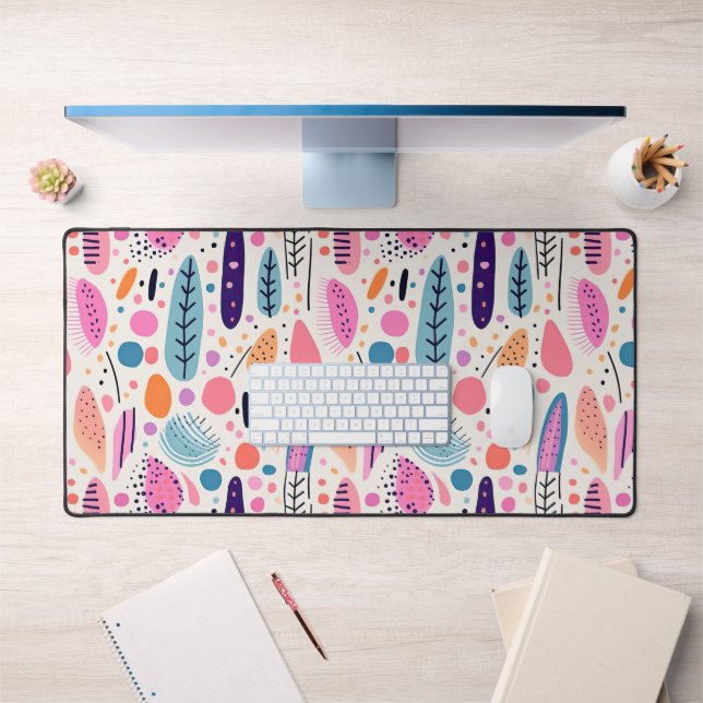 BOHO Abstrait Motif Pastel Botanical (Bureau 1)