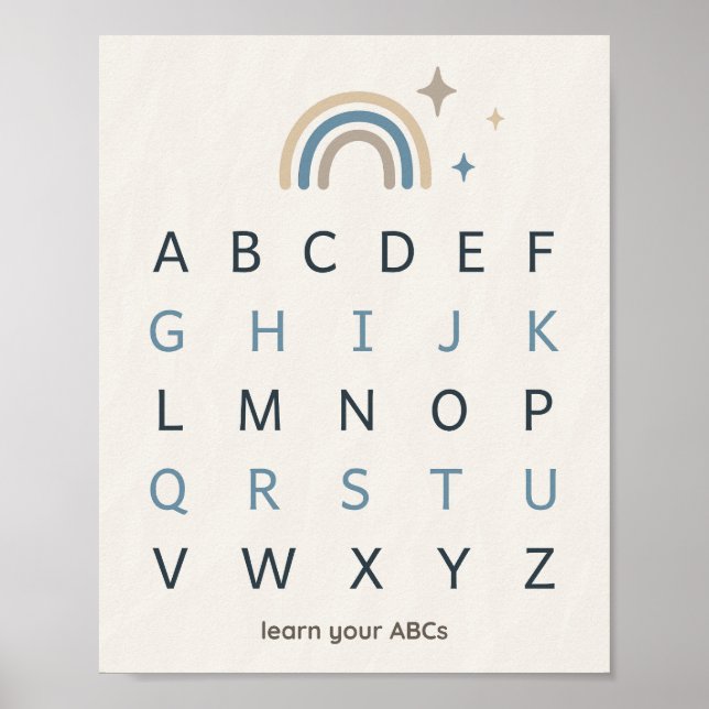 Boho Alphabet Majuscule Imprimé Art Mural pour Nur (Devant)