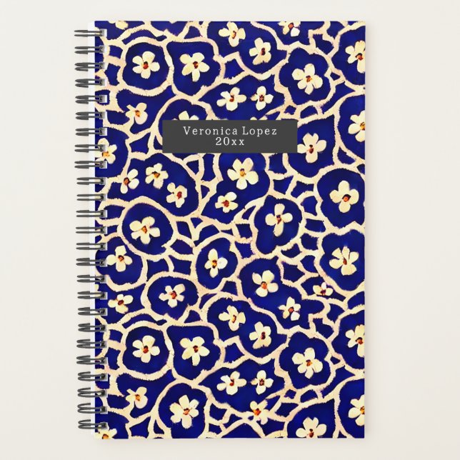 Boho Anemone Blue Planner (Devant)