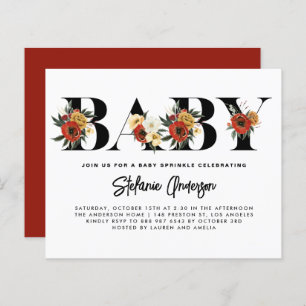 Boho Anemone Botanical Baby Sprinkle Invitation