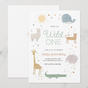 Boho animal sauvage une invitation d'anniversaire