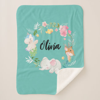 Boho animaux bois thème sherpa couvertures